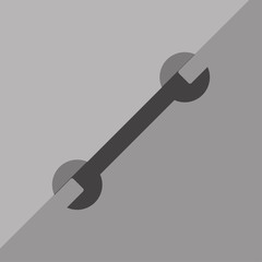 Button Schraubenschlüssel grau