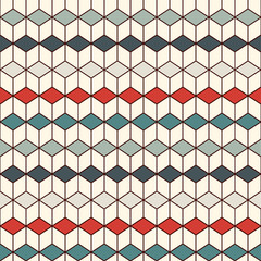 Repeated cubes background. Geometric shapes wallpaper. Seamless surface pattern design with polygons. Cubic motif.