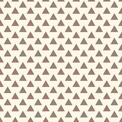Outline repeated triangles background. Simple abstract wallpaper with geometric figures. Seamless surface pattern