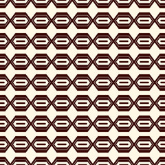 Outline seamless pattern with geometric figures. Repeated diamond ornamental abstract background. Chains wallpaper.