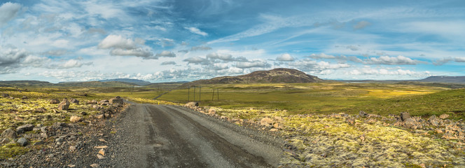 Panoramic view of Icelandic landscape