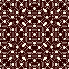 Honeycomb grid background. Outline repeated hexagon wallpaper. Seamless surface pattern with geometric ornament.