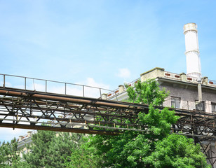 View of factory in sunny day