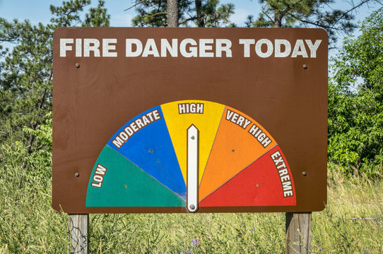 High Fire Danger Roadside Sign In Nebraska