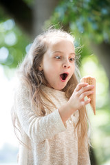 happy liitle kid with ice cream