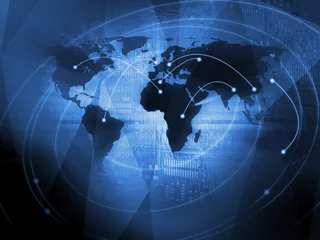 World Business Background Concept in Blue