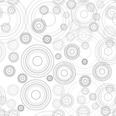 Behang Naadloos zwart-wit cirkelspatroon © Pavel Kubarkov