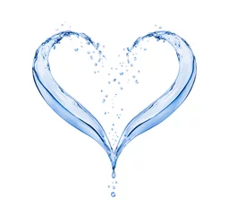 Fototapeten Splashes of water in the shape of the heart on white background © Krafla