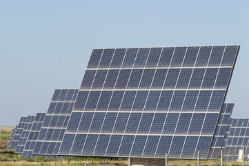 Obraz premium solar cells in power station renewable energy 