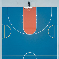 Fototapeta premium Half basketball court aerial view