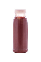 Fresh blueberry smoothie with blended or liquidised raw fruit isolated on white for a healthy beverage and diet rich in antioxidants and vitamins