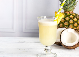 Glass of pina colada