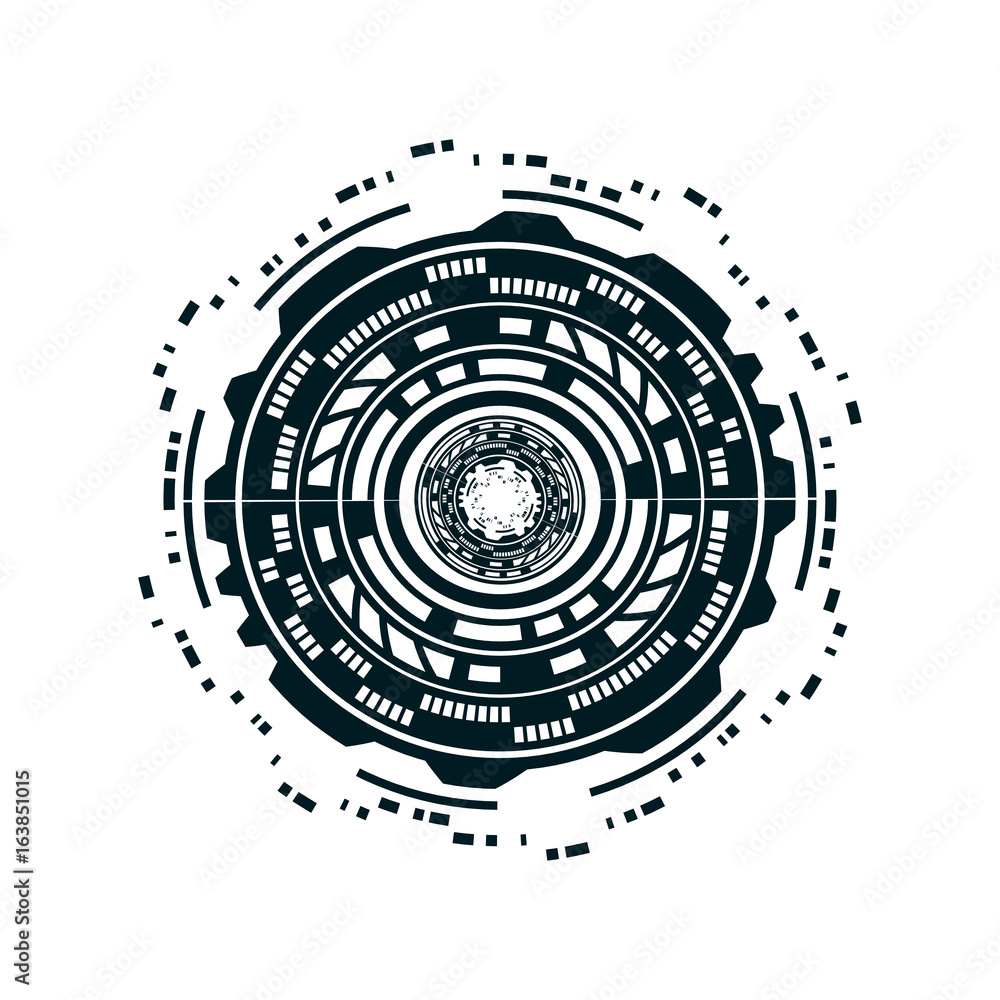 Wall mural technology circle vector symbol icon design.