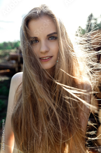 Nude Girl With Long Hair Portrait Nude Girl With Long Hair Portrait