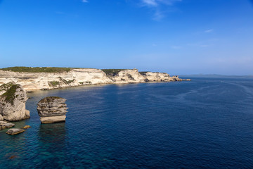 Fototapeta na wymiar Bonifacio, Corsica, France. Beautiful coastal rocks