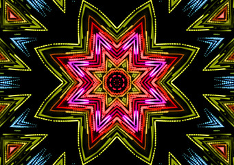 Abstract color pattern on black