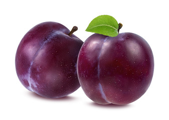 plum on a white