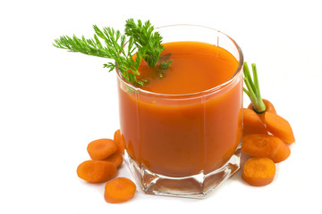 Fresh delicious saturated carrot juice