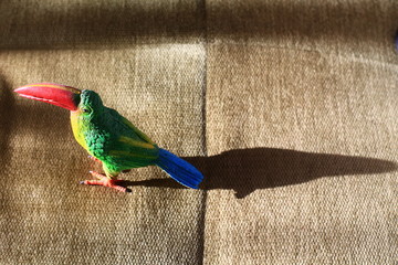toy of tropical bird green figure