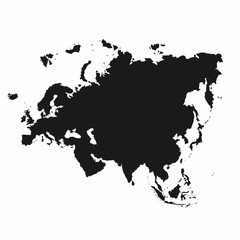 Eurasia map. Monochrome Eurasia continent icon. Europe and Asia map