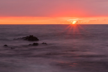 Fototapeta na wymiar A sunset scene at Pacific ocean