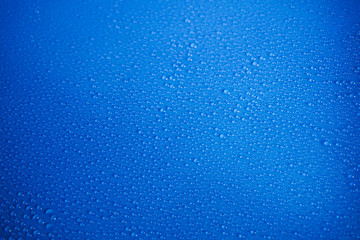 water drops on blue background.