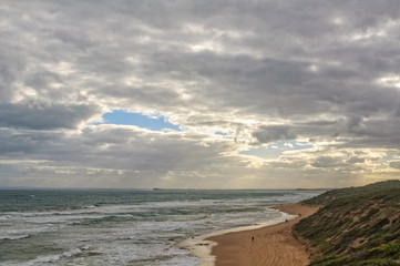 Small patch of blue sky on an overcast autumn afternoon - Point Lonsdale, Victoria, Australia
