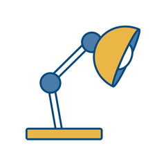 desk lamp icon over white background vector illustration