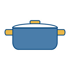 cooking pot icon over white background vector illustration
