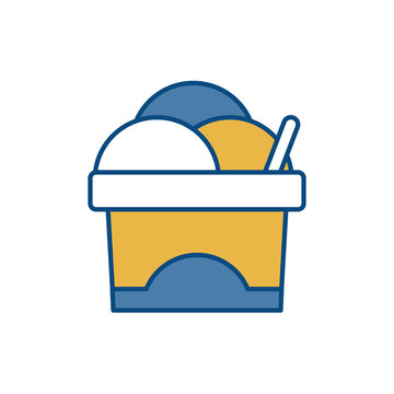 ice cream cup icon over white background vector illustration