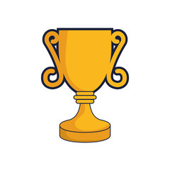 golden trophy icon over white background vector illustration