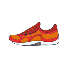sport shoe icon over white background colorful design vector illustration