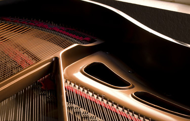 Piano Strings on Antique Piano