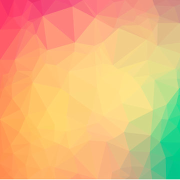 Multicolor polygonal illustration, which consists of triangles. Geometric background in Origami style with a gradient. Triangular design for your business. Rainbow, spectrum image.   