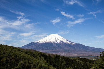 忍野村二十曲青空と富士山