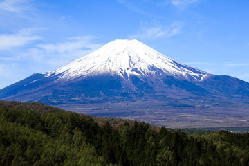 忍野村二十曲青空と富士山