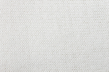 Horizontal White Knitting or Knitted Fabric Texture Pattern Background. Knitting or Knitted Texture. Knitting Background for Design