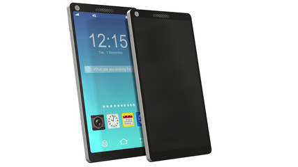 modern touchscreen smartphone isolated on white