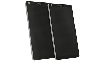 modern touchscreen smartphone isolated on white