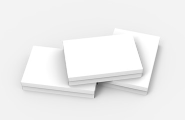 several flat blank boxes