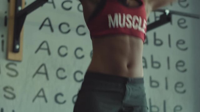 4k Fit Woman Doing Burpees