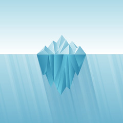 Iceberg infographic template. Polygon iceberg in flat style.