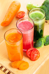 Various Freshly Vegetable Juices