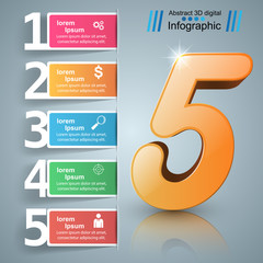 Business infographic. Number icon.