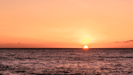 A sunset scene at Pacific ocean	