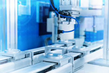 artificial intelligence machine at industrial manufacture factory,Smart factory industry 4.0 concept.