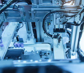 robotic arm machine tool at industrial manufacture plant,Smart factory industry 4.0 concept.
