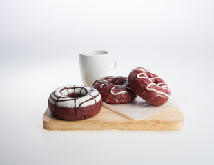 donut or donut and coffee on a background.