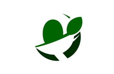 Q Green Circle Swoosh Letter Logo