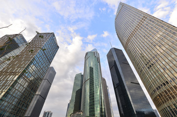 Fototapeta premium Shanghai world financial center skyscrapers